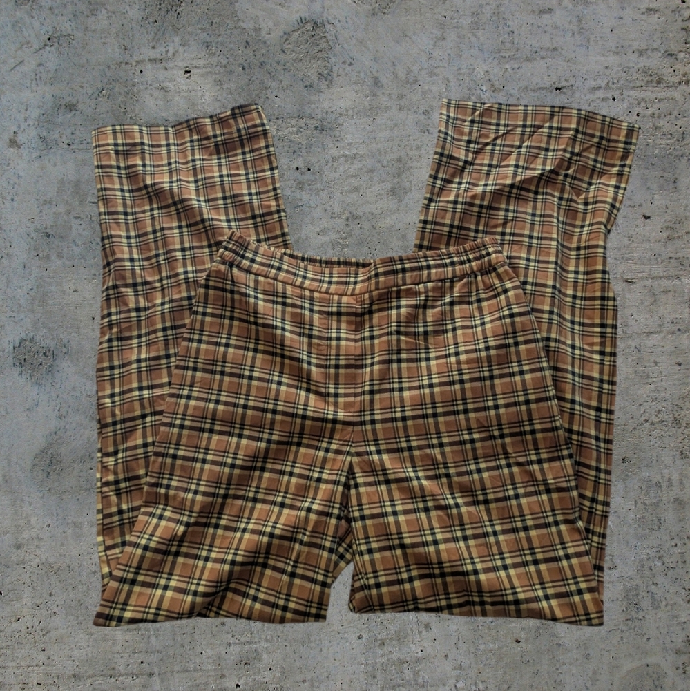 Yellow Plaid Urban Outfitters Trousers